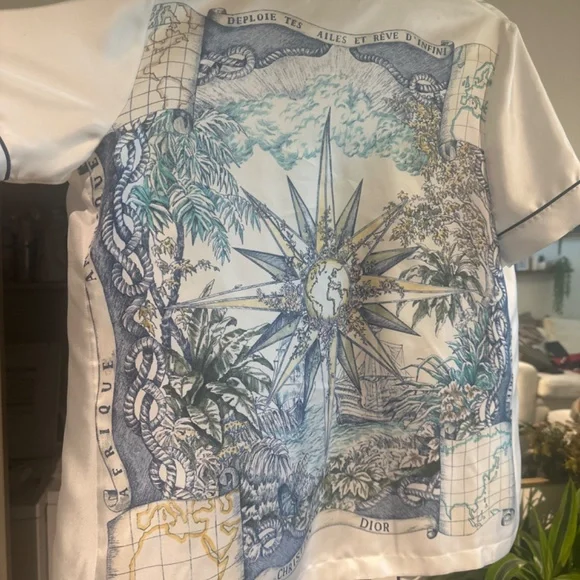 Christian Dior silk button up top